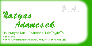 matyas adamcsek business card